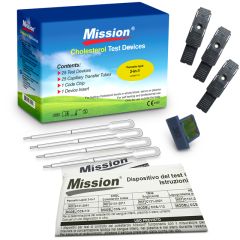Pannello profilo lipidico 3in1 + capillari 35 µL per analizzatore di colesterolo Mission.